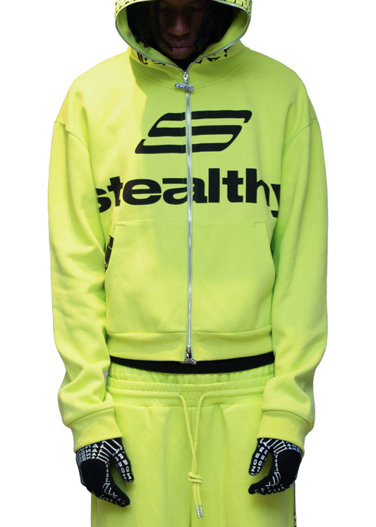 GL*CK CHROME FULL ZIP Hoodie / Neon Green